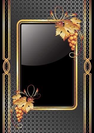 Background with golden vine ornamentのイラスト素材