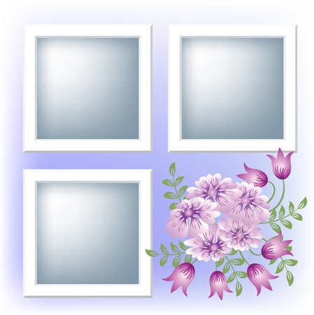 Page layout photo album with flowersのイラスト素材