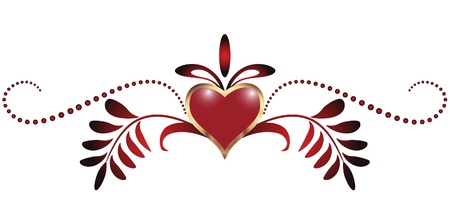 Heart with ornamentのイラスト素材