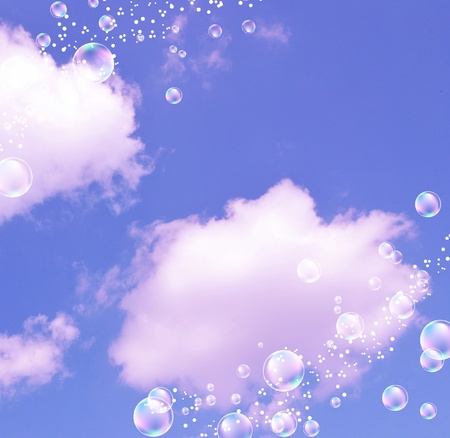 Bubbles against the sky   の写真素材