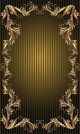 Background with golden ornament and a place for your textのイラスト素材
