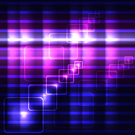 Glowing violet vector background with luminous squares and stripedのイラスト素材