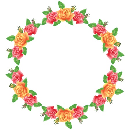 Flowers round frameのイラスト素材