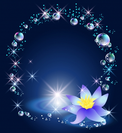 Magic lily, stars and bubblesのイラスト素材