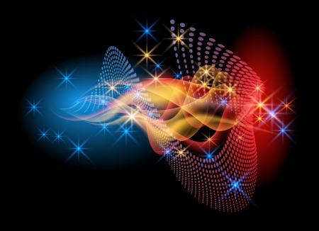 Glowing background with smoke and starsのイラスト素材