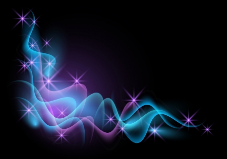 Glowing background with smoke and starsのイラスト素材