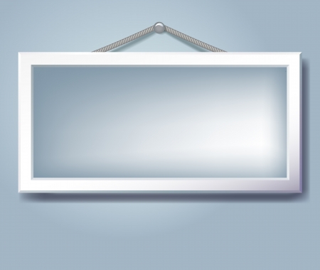 Hanging empty frame for inserting text or photoのイラスト素材