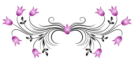 Decorative floral ornament with bluebellsのイラスト素材