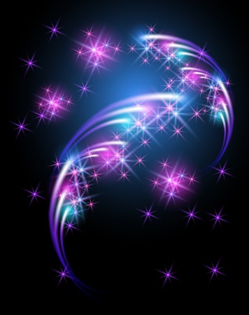 Glowing salute and firework with sparkle starsのイラスト素材