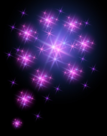 Glowing salute and firework with sparkle starsのイラスト素材