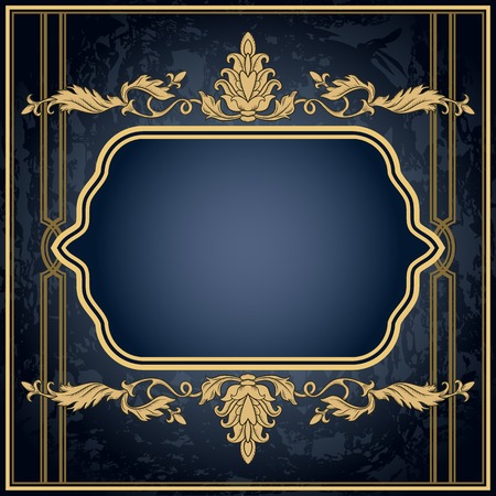Vintage ornament frame in retro style and luxury royal floral patternのイラスト素材