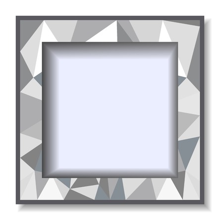 Abstract polygonal gray background with photo frameのイラスト素材