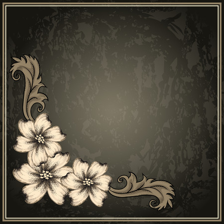 Vintage ornament frame in retro styleのイラスト素材
