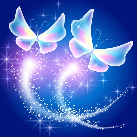 Neon butterfly and glowing saluteのイラスト素材