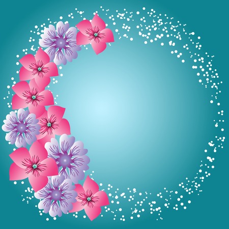 Flowers round frameのイラスト素材