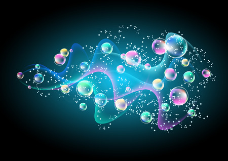Glowing illustration of bubbles.のイラスト素材