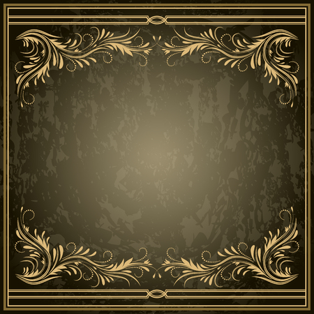 Vintage ornament frame in retro style and luxury royal floral patternのイラスト素材