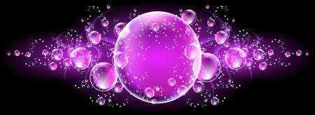  Glowing background with neon bubblesのイラスト素材