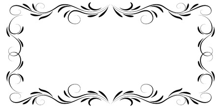 Decorative floral ornament frame isolated on white backgroundのイラスト素材
