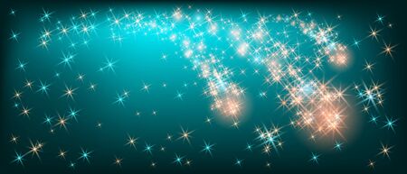 Glowing colorful sparkle salute with neon shiny starsのイラスト素材