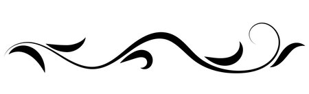 Floral ornament with leaves and abstract lines. Graceful decorative element for decor and greeting or invitation card designのイラスト素材