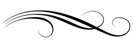 Floral ornament with leaves and abstract lines. Graceful decorative element for decor and greeting or invitation card designのイラスト素材