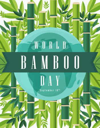 World bamboo day September 18 poster designのイラスト素材