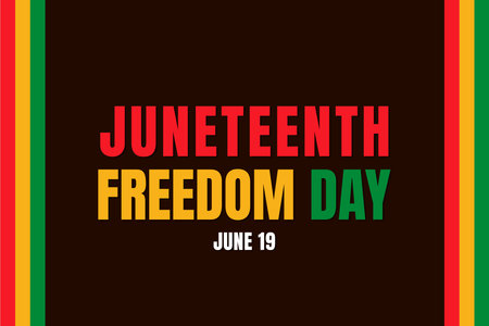juneteenth freedom day text poster flat vector illustration.のイラスト素材