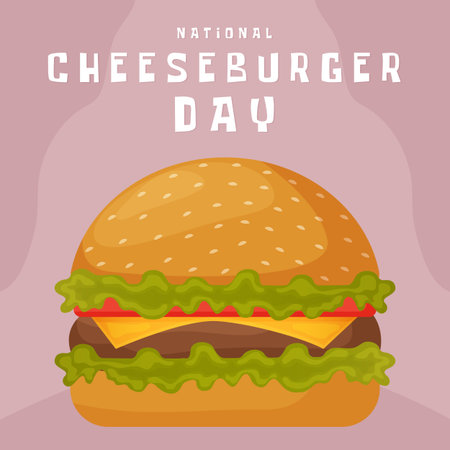 National Cheeseburger Day Vector Illustration.のイラスト素材