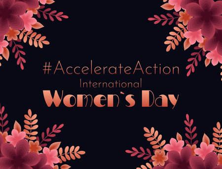 Floral International Womens Day vector design.のイラスト素材