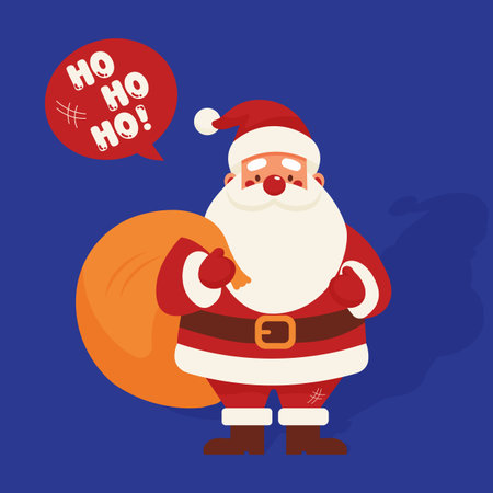 Santa Claus Flat Vector Illustration Isolated.のイラスト素材