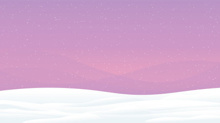 Winter Landscape Snowdrift Background Pink Purple Sky.のイラスト素材