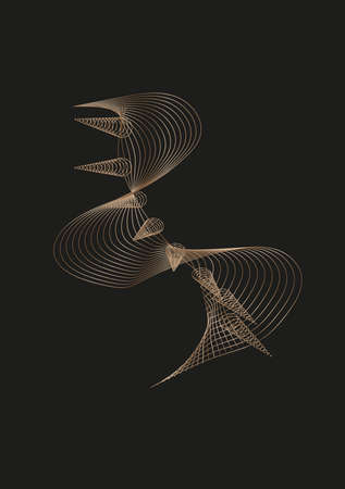 Abstract golden figure on a black background for design.の写真素材