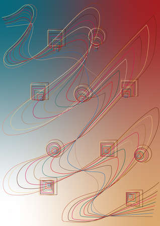 .Illustration for banners, posters, books, flyers.Elegant curved lines on a gradient background.の写真素材