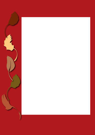 Bright elegant frame with leaves for photos, posters, banners, invitations, design of autumn holidays.の写真素材