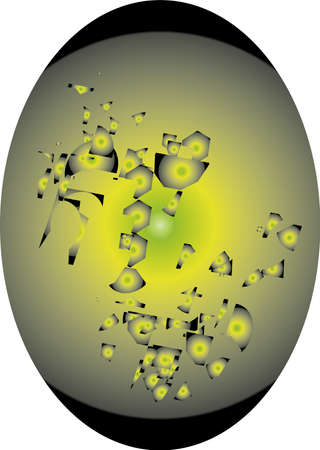 Abstract geometric shapes with transparency on the background of the spotlightの写真素材