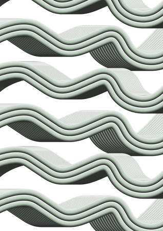 Abstract thick 3D lines, made by the author's brush of gentle green color, for design.