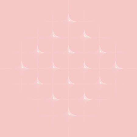Abstract white rhombuses and thin voluminous lines on a delicate pink background.3d.