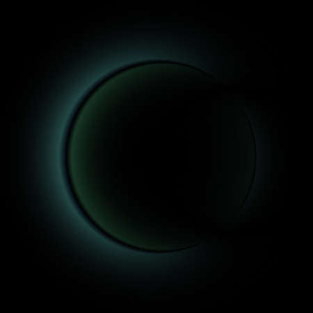 A dark green background depicts an eclipse of the sun.3d.