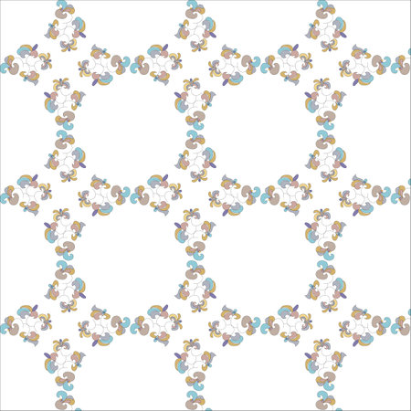 A delicate pattern of fancy colors.3dのイラスト素材