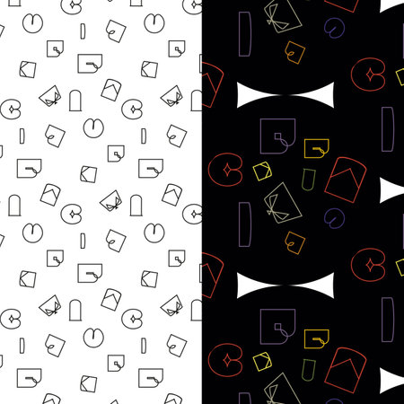 A set of two patterns for the design of presentations, textiles.3d.のイラスト素材