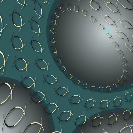 Abstraction with green and gray elements.3d.の写真素材