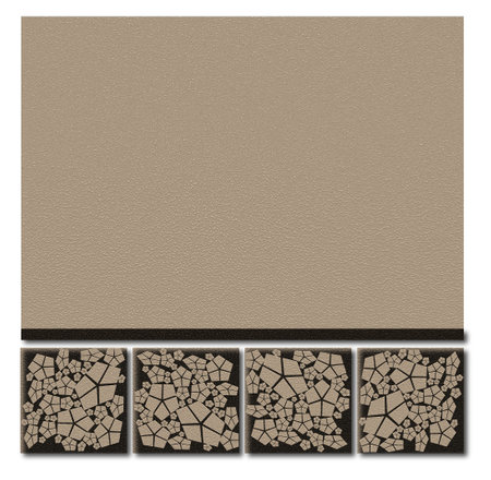 At the bottom of the template composition are square blocks with decorative elements that look like a mosaic. The upper part is beige with texture.の写真素材