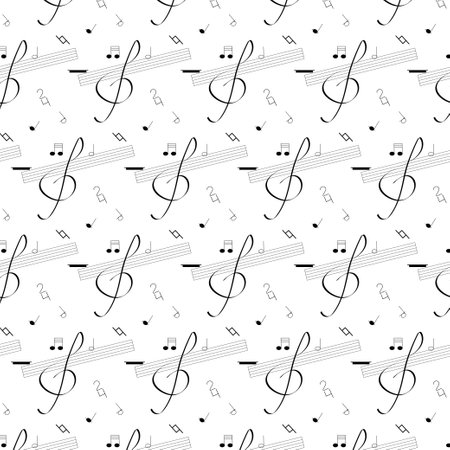 Pattern of small figures of musical notation.の写真素材