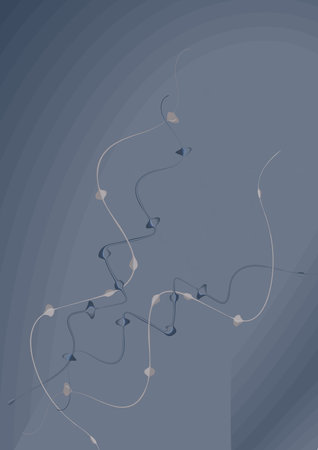 Curved uneven elements and gray background.の写真素材