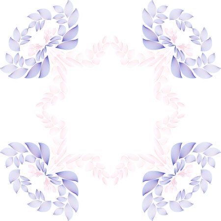 Frame with delicate ornaments of pink and purple colors.の写真素材