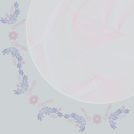 Frame with floral ornament on a grayish background.の写真素材