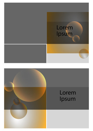 Translucent bubbles with a gray-yellow gradient. Places for texts of presentations, websites, announcements.のイラスト素材