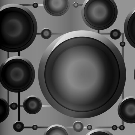 Round elements of different sizes on rectangular shapes form fancy measuring instruments.の写真素材