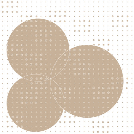 Abstract background of many small circles and circles of beige color and large round shapes.のイラスト素材